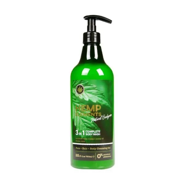 Hemp Elements, gel de duș 3 în 1 cu ulei de cânepă, 750 ml — preț și oferte