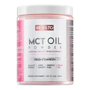 BeKeto, pulbere de ulei MCT, căpșuni proaspete, 300 g