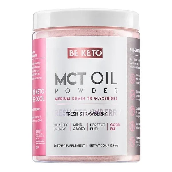 BeKeto, pulbere de ulei MCT, căpșuni proaspete, 300 g — preț și oferte