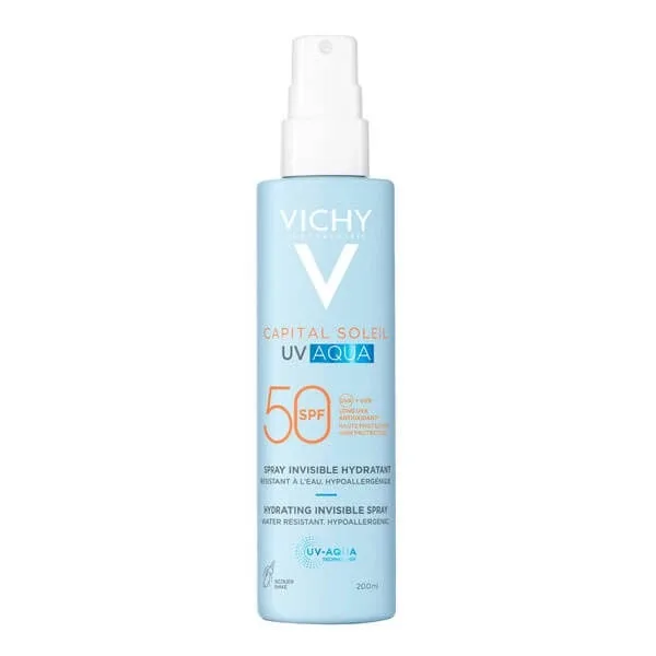Vichy Capital Soleil UV-Aqua, spray de protecție SPF50 pentru față și corp, 200 ml — preț și oferte