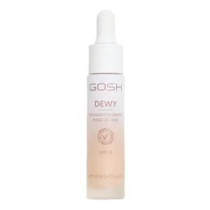Gosh Dewy Foundation Drops, picături de fond de ten iluminator SPF 15, 004 Fair, 12 ml