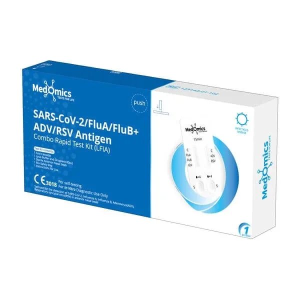 COVID-19 Test antigen SARS-CoV-2/FluA/FluB+ADV/RSV (LFIA), 1 buc. — preț și oferte