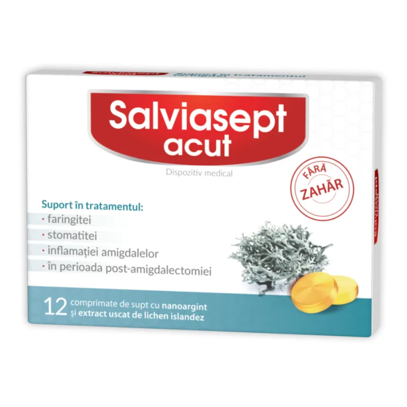 Salviasept Acut fara zahar, 12 comprimate ZDROVIT — preț și oferte