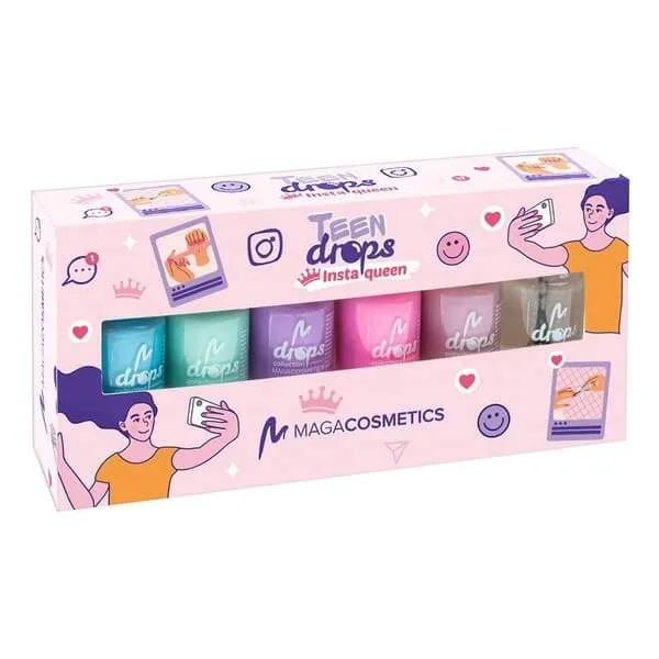 Maga Cosmetics, Teen Drops InstaQueen V.02, set de lacuri de unghii, 6 x 6 ml — preț și oferte