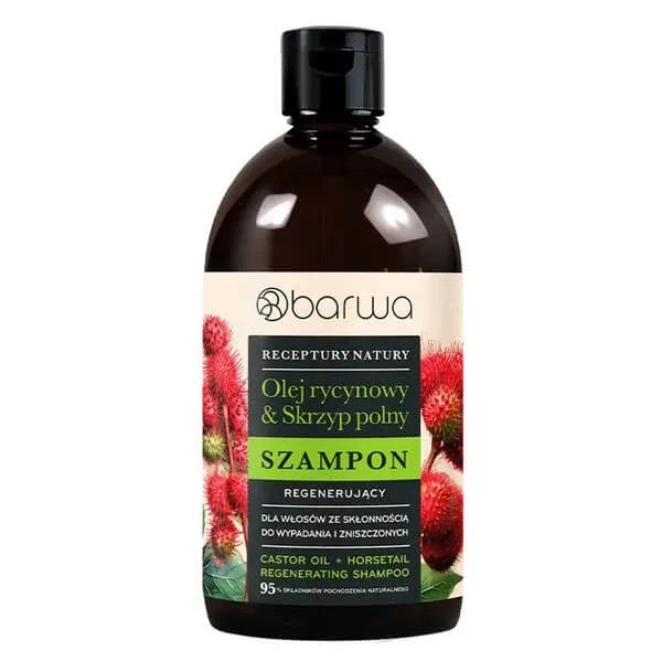 Barwa Receptury Natury, șampon regenerant, ulei de ricin &amp; Horsetail, 380 ml — preț și oferte