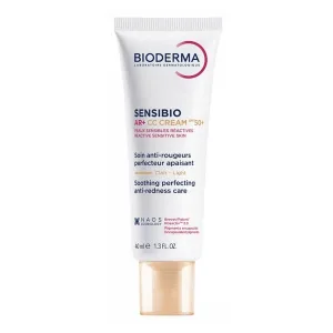 Bioderma Sensibio AR+ CC SPF 50+, cremă protectoare calmantă și reducătoare de roșeață, nuanță deschisă, 40 ml