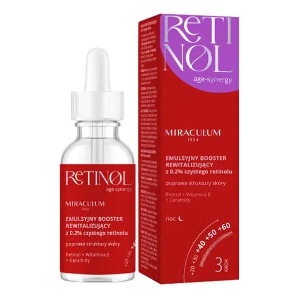 Miraculum Retinol Age-Synergy, stimulent facial revitalizant cu 0,2% retinol, pentru noapte, 30 ml — preț și oferte