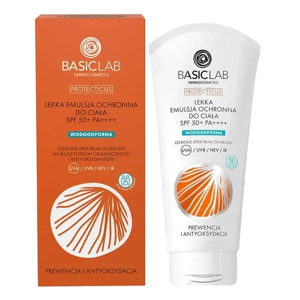 BasicLab Protecticus, emulsie protectoare ușoară pentru corp SPF 50+ PA++++, 100 ml — preț și oferte
