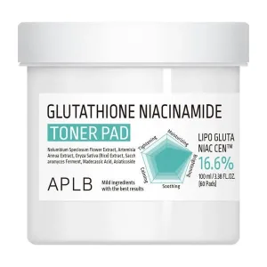 APLB Glutathione Niacinamide Toner Pad, tampoane de tonifiere facială cu glutation și niacinamidă, 60 buc.