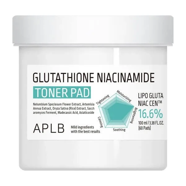 APLB Glutathione Niacinamide Toner Pad, tampoane de tonifiere facială cu glutation și niacinamidă, 60 buc. — preț și oferte