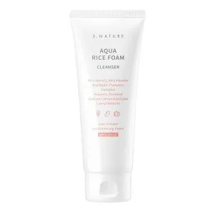 S. Nature Aqua Rice, spumă de curățare facială din orez, 80 ml.