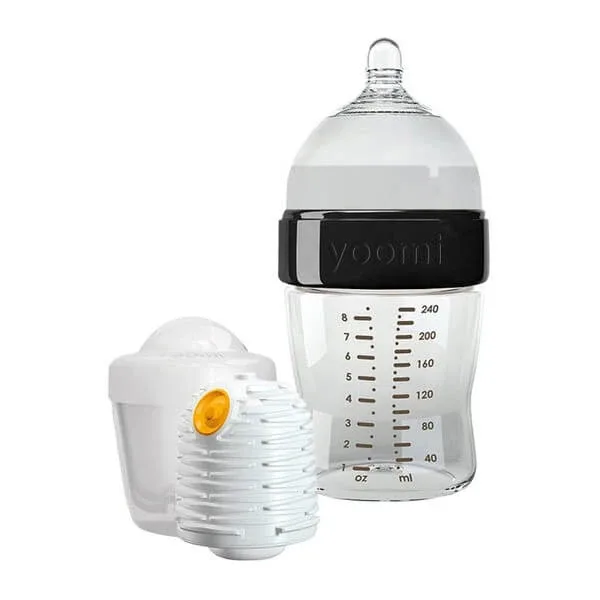 Yoomi, Set negru, sticlă de 240 ml + încălzitor + capsulă, 1 buc. — preț și oferte