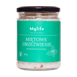 Mglife Natural Cosmetics Mentă răcoritoare, sare de baie cu magneziu, 540 g
