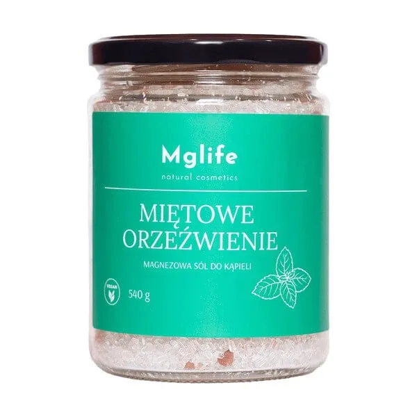 Mglife Natural Cosmetics Mentă răcoritoare, sare de baie cu magneziu, 540 g — preț și oferte