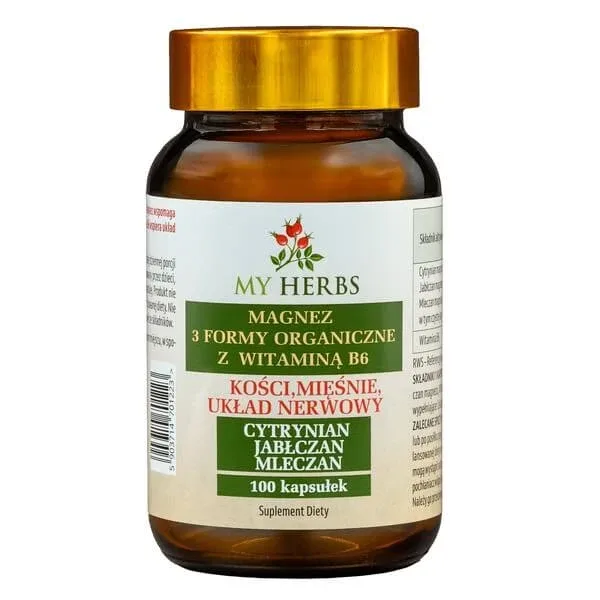 My Herbs Magneziu 3 forme organice cu vitamina B6, capsule, 100 buc. — preț și oferte
