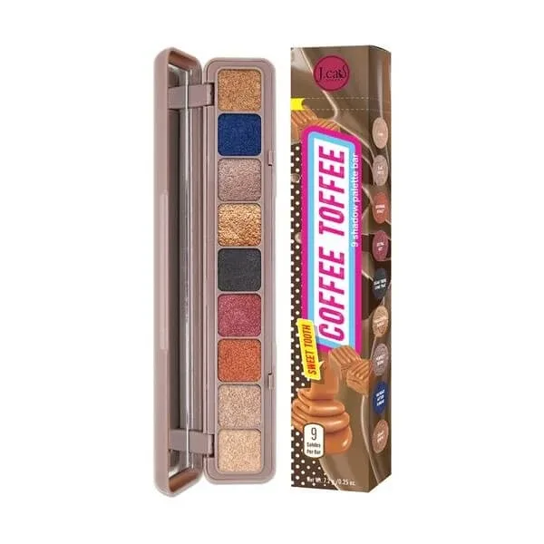 J.Cat Beauty Sweet Tooth 9 Shadow Palette Bar, paletă de farduri de ochi, 102 Coffee Toffee, 7.2 g — preț și oferte
