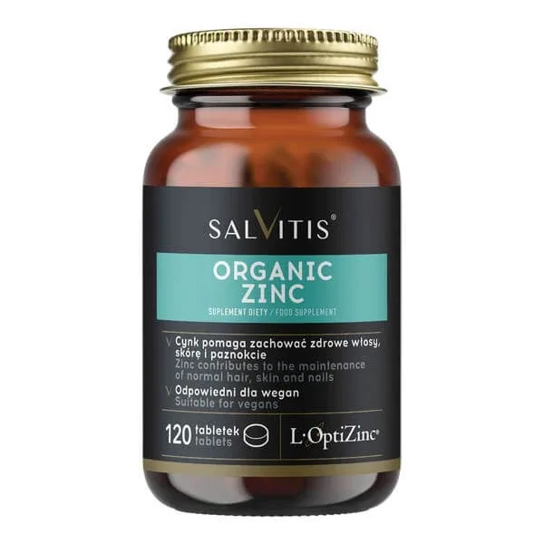 Salvitis Organic Zinc (Zinc organic), comprimate filmate, 120 buc. — preț și oferte