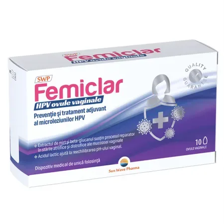 FEMICLAR HPV 10 OVULE SUN WAVE PHARMA — preț și oferte