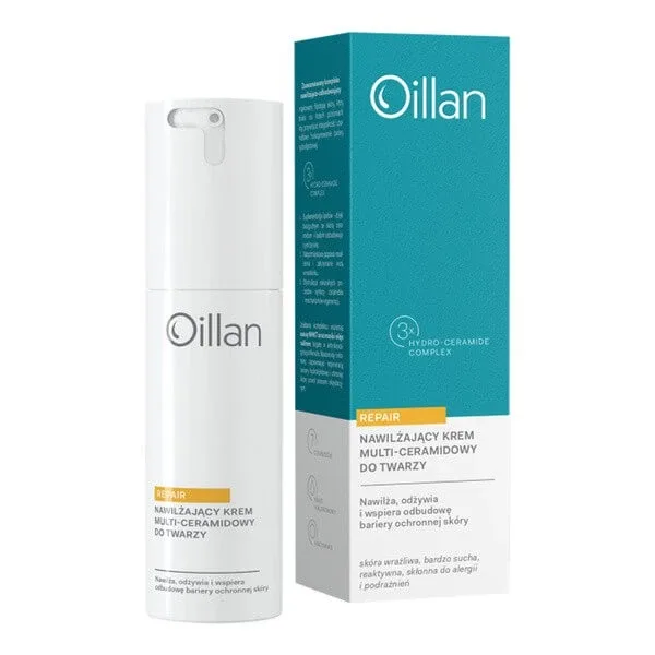 Oillan Repair, cremă de față hidratantă multi-ceramidă pentru piele sensibilă și foarte uscată, 50 ml — preț și oferte