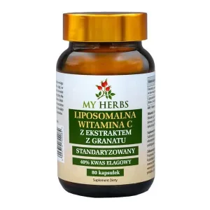 My Herbs Vitamina C lipozomală cu extract de rodie, capsule, 80 buc.