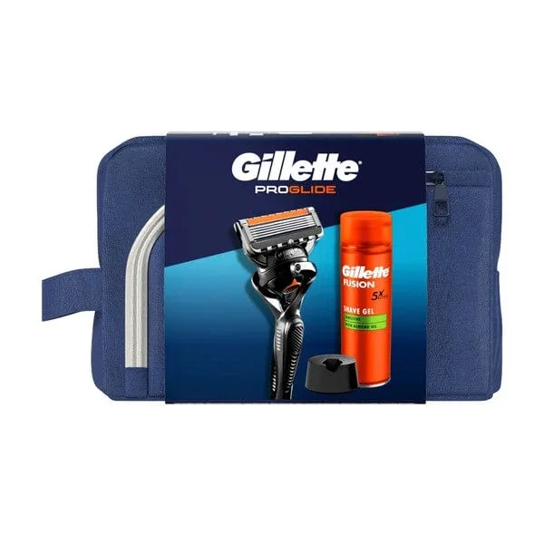 Set Gillette, aparat de ras Proglide + gel de ras Fusion, 200 ml + suport pentru aparat de ras — preț și oferte