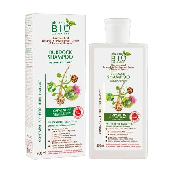 Pharma Bio Laboratory, șampon de brusture împotriva căderii părului, 200 ml — preț și oferte
