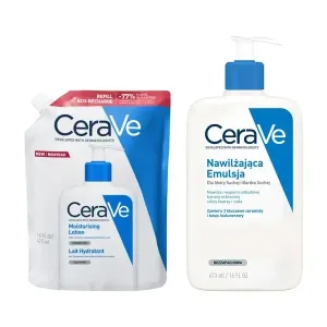 Set CeraVe, emulsie hidratantă pentru piele normală, uscată și foarte uscată, 473 ml + pachet de reumplere, 473 ml