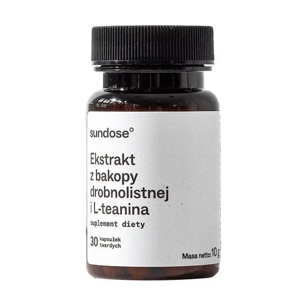 Sundose Extract de bacopa cu frunze mici și L-teanină, capsule tari, 30 buc. — preț și oferte