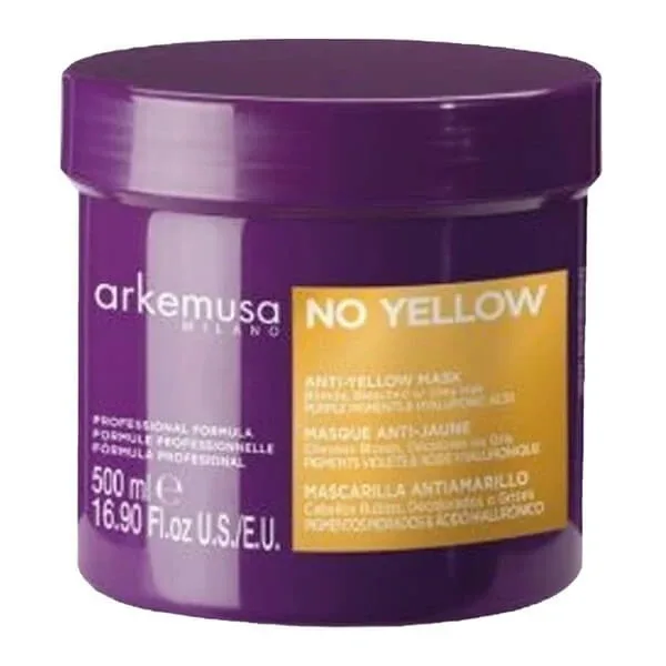 Arkemusa Milano No Yellow Anti-galben, mască pentru păr blond, decolorat și gri, 500 ml — preț și oferte