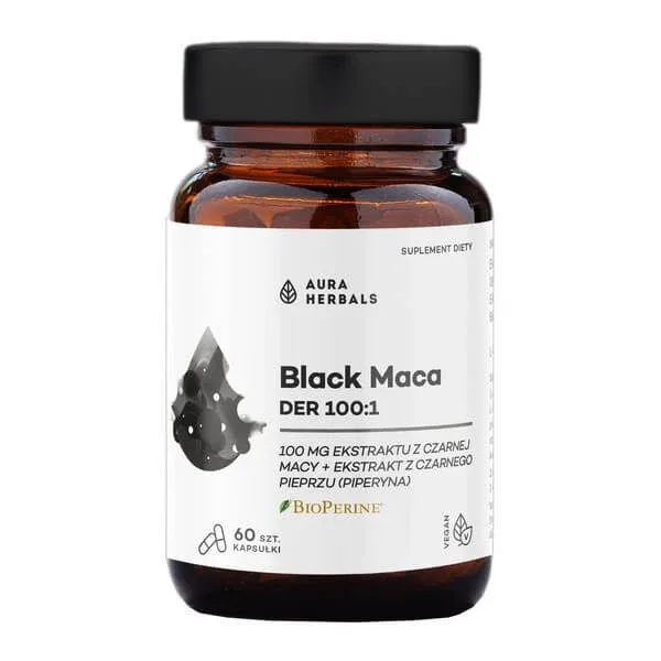 Aura Herbals Black Maca DER 100:1, capsule, 60 buc. — preț și oferte