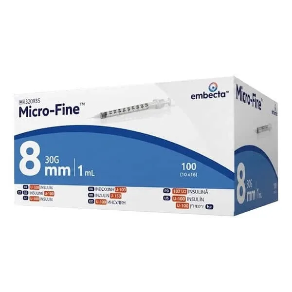 Micro-Fine, seringi de insulină, de unică folosință, 1ml 30G x 8 mm x 100 buc. — preț și oferte