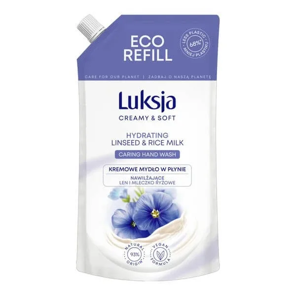 Luxja Creamy &amp; Săpun lichid moale, hidratant, lapte de in și orez, rezervă, 900 ml — preț și oferte