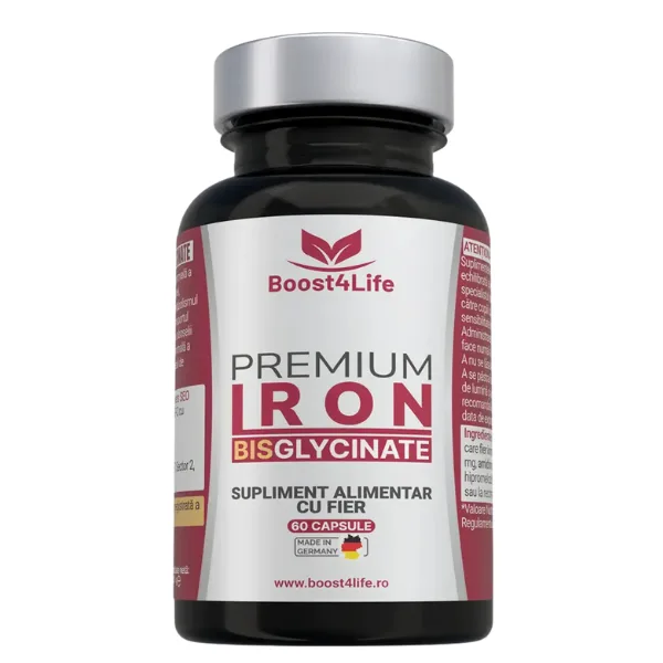 Fier Bisglicinat Premium, Boos4Life | 60 capsule BOOST4LIFE — preț și oferte