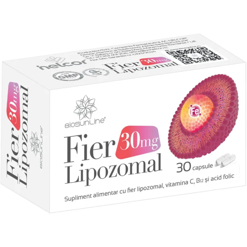 Fier Lipozomal 30 mg BioSunLine, Helcor | 30 capsule — preț și oferte