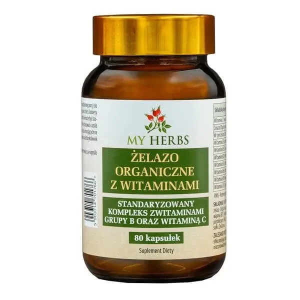 My Herbs Fier organic cu vitamine, capsule, 80 buc. — preț și oferte