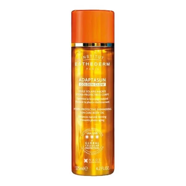 Esthederm Adaptasun Golden Glow Hydra-Protective Shimmering Sun Care Body Oil, ulei iluminator cu protecție ridicată, 125 ml — preț și oferte
