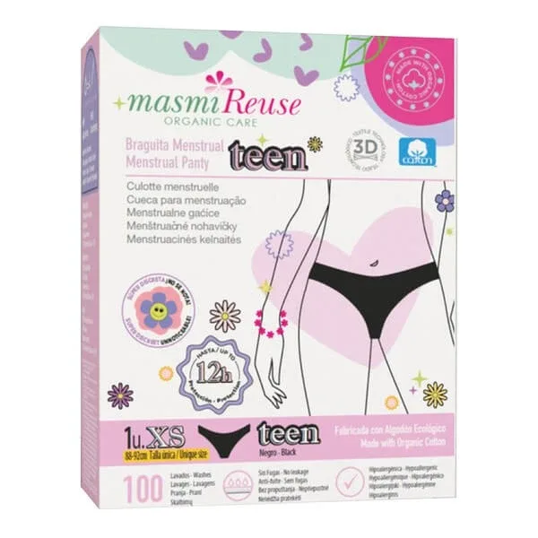 Masmi Reuse, covorașe menstruale organice pentru fete adolescente 100% bumbac BIO, mărimea XS — preț și oferte