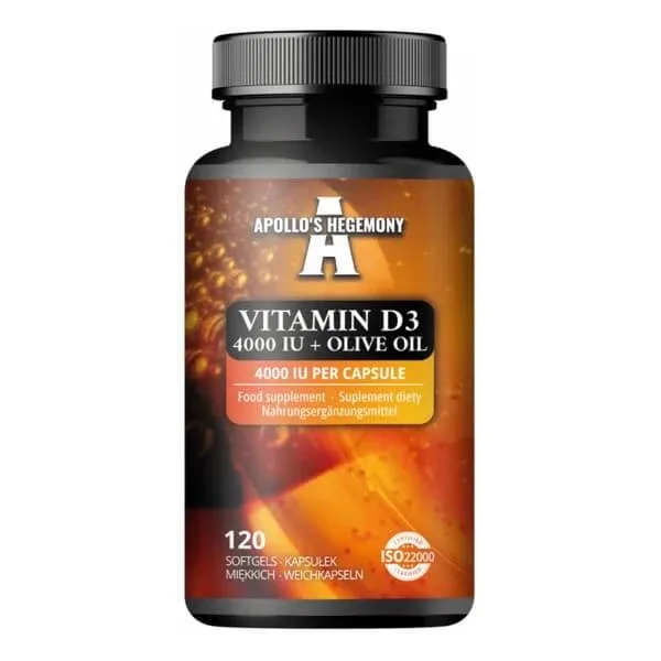 Apollo's Hegemony Vitamina D3 4000IU + ulei de măsline, capsule moi, 120 buc. — preț și oferte