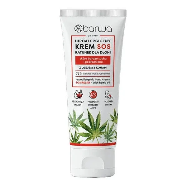 Barwa Hypoallergenic, SOS cremă de mâini, hipoalergenică, 75 ml — preț și oferte