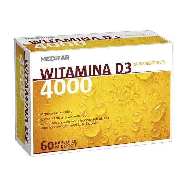 MEDiFAR Vitamina D3 4000, capsule moi, 60 buc. — preț și oferte