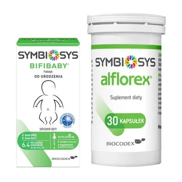 Set Symbiosys Bifibaby, picături, 8 ml + Symbiosys Alflorex, probiotic, capsule, 30 buc. — preț și oferte