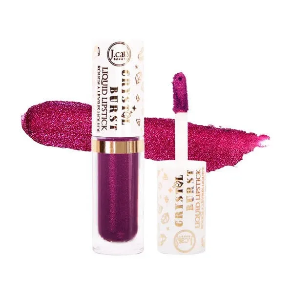 J.Cat Beauty Crystal Burst Liquid Lipstick, luciu de buze cu sclipici 107 Velvet Dress, 0.8 g — preț și oferte