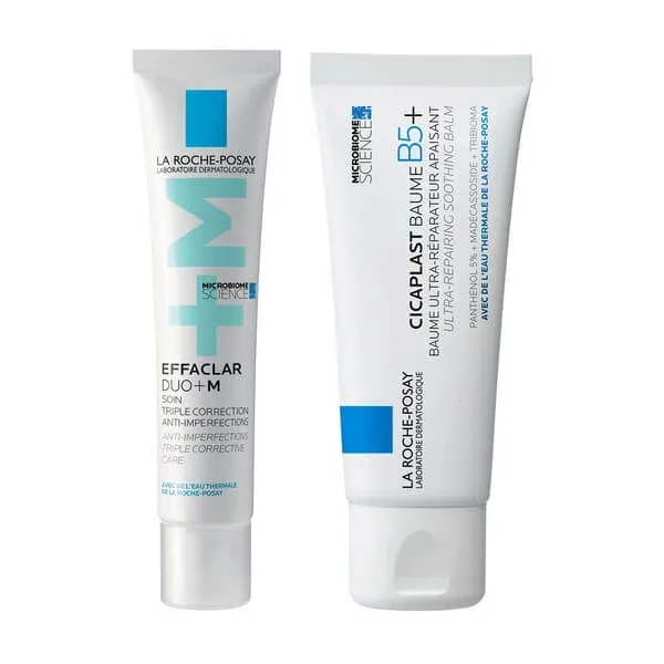 Kit La Roche Posay, Effaclar Duo+ M, cremă triplă acțiune împotriva imperfecțiunilor, 40 ml + Cicaplast Baume B5+, loțiune calmantă pentru față și c — preț și oferte