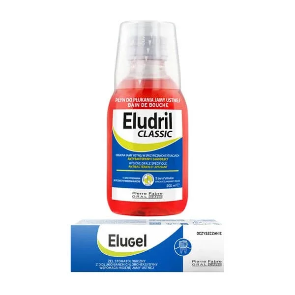 Set Eludril Classic, apă de gură, 200 ml + Elugel, gel dentar pentru susținerea igienei orale, 40 ml — preț și oferte