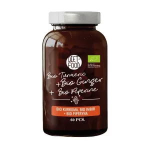 Diet-Food Bio Turmeric, ghimbir, piperină, comprimate, 60 buc.