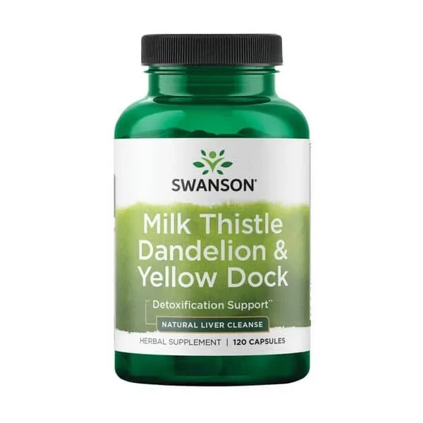 Swanson Milk Thistle Dandelion &amp; Dock galben, capsule, 120 buc. — preț și oferte