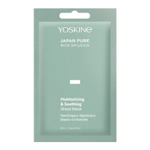 Yoskine Japan Pure Rice Infusion, mască textilă hidratantă și calmantă, 1 buc.