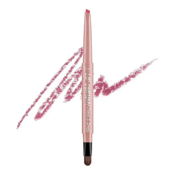J.Cat Beauty Lip Contour Pencil &amp; Brush, creion automat pentru buze cu perie 203 Rose Pink, 0.22 g — preț și oferte