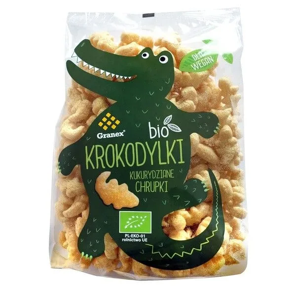 Granex, Crocodili BIO, chipsuri de porumb, 80 g — preț și oferte