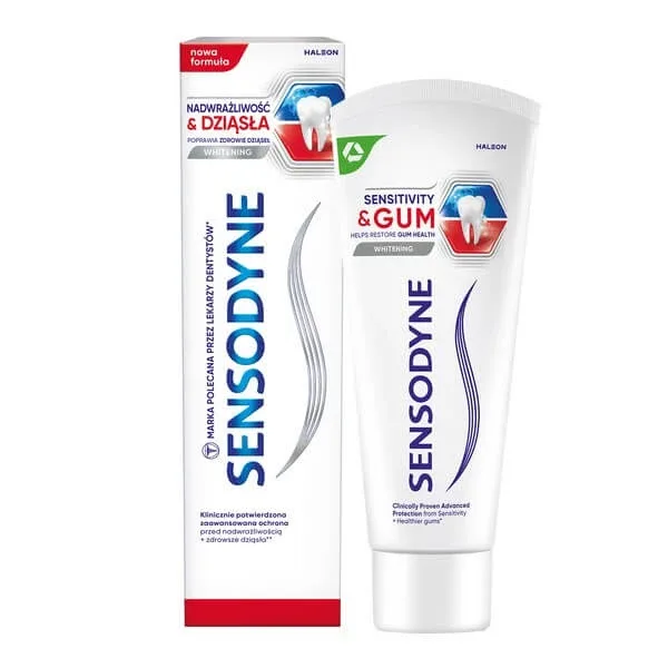 Sensodyne Sensitivity &amp; Gums Whitening, pastă de dinți albitoare pentru dinți sensibili cu fluor, 75 ml — preț și oferte